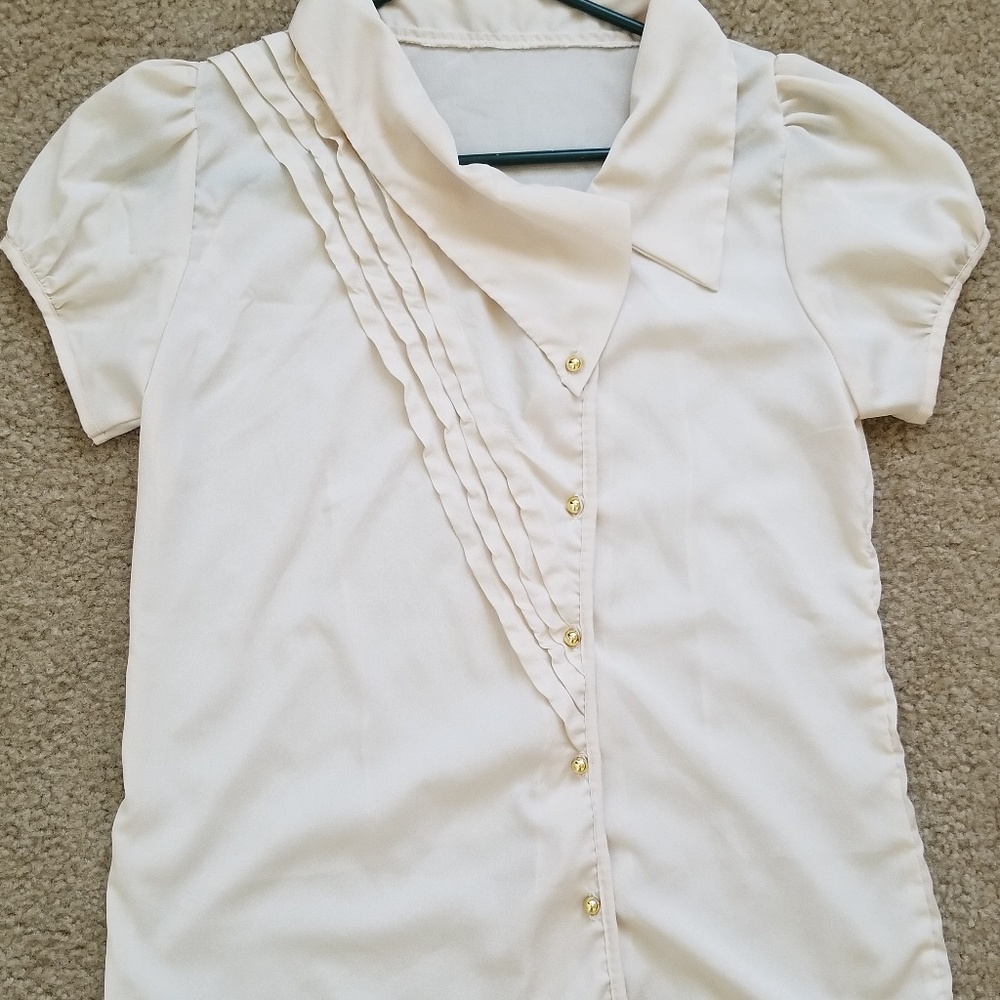 Assymetrical Neckline Button Down shirt